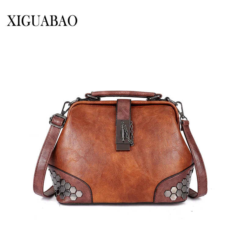 

Designer Solid Color Rivet Leather Handbags Women Bag Luxury Shoulder Crossbody Bags For Women's 2023 Female Messenger Tote Sac