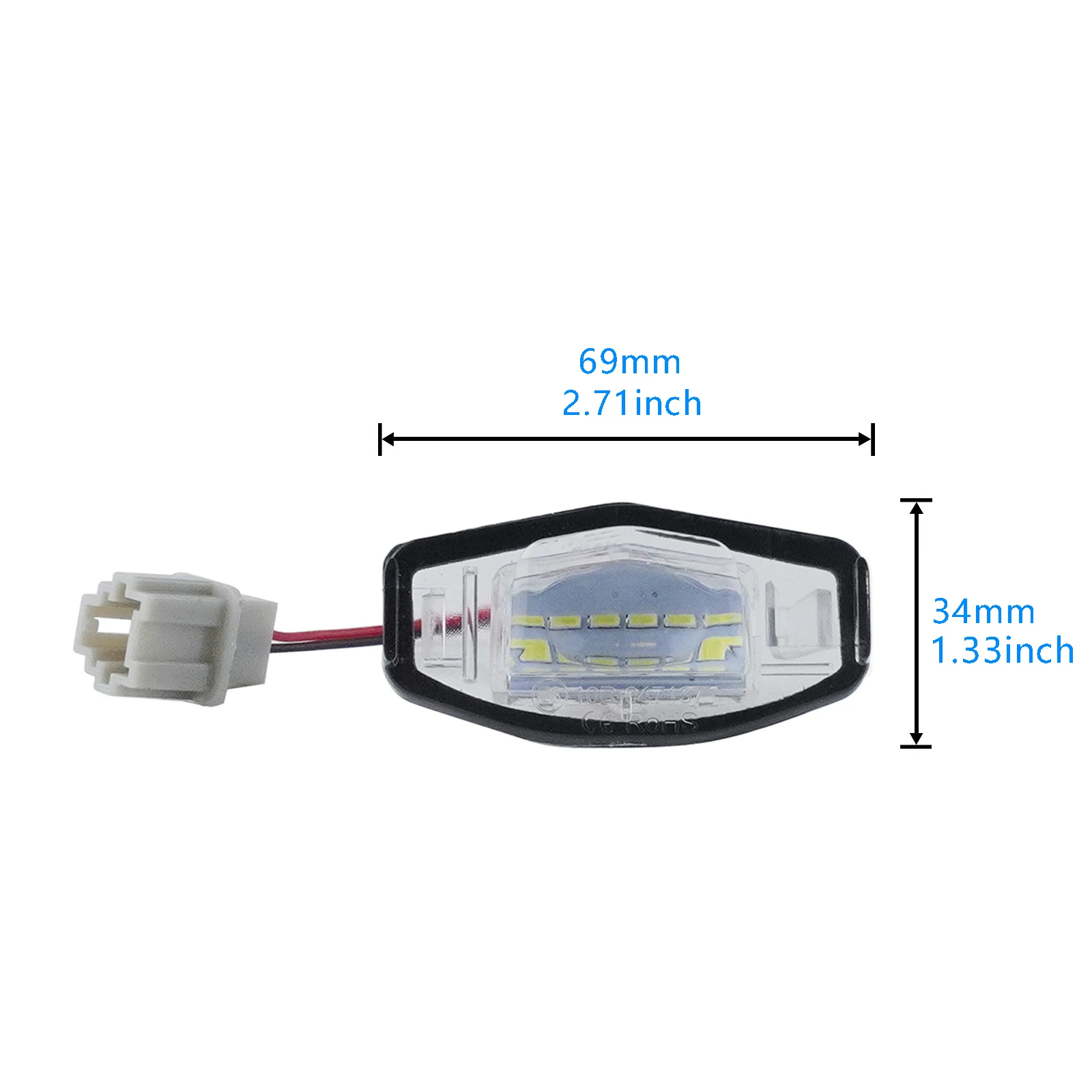 LED License Plate Light Kit For Honda - Replacements #34100S0A013 Etc., Fits Accord, Civic, Odyssey, 6500K White