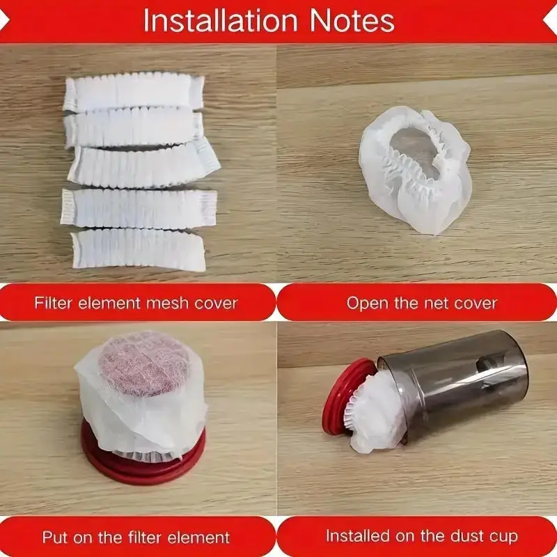 Disposable Vacuum Cleaner Filter Protective Cover Washable Non-woven Fabric 100pcs For Handheld Vacuum Cleaner