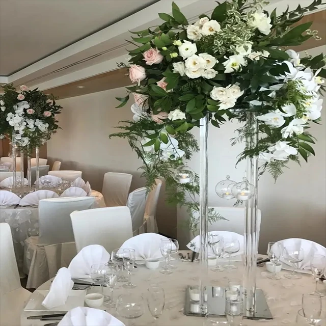 Plaque florale transparente en acrylique, décoration de centre de table  d'hôtel, porte-fleurs - AliExpress