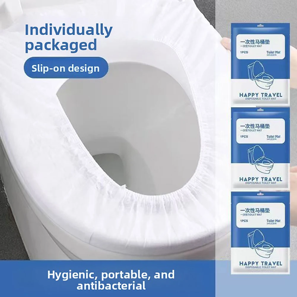 100pcs 일회용 변기 커버, 방수 화장실 라이너, 여행용 필수 초대형 변기 훈련 커버