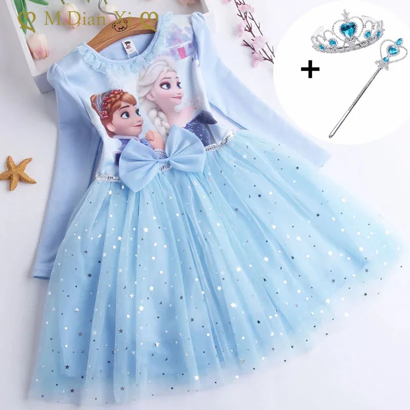 Parque jurásico Juguetón años Fall Girls Dress Vestidos Frozen Elsa Dress Birthday Party Long Sleeve  Princess Costume Teen Kids Prom Dress | bicopitanga.com.br