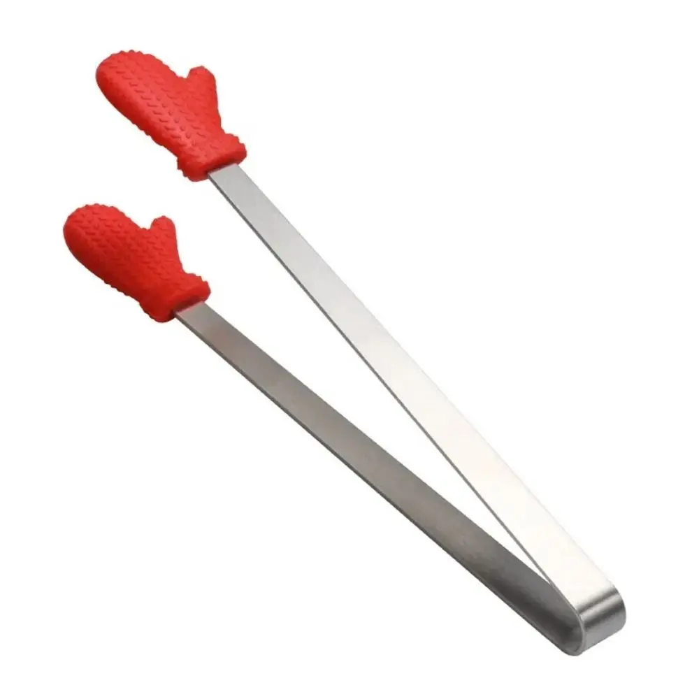 Silicone Stainless Steel Mini Snack Tongs with Non-Slip Handles