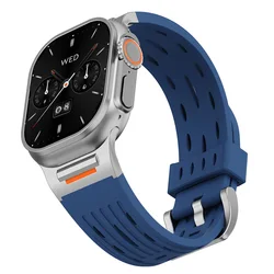 Sport Silicone Watch Strap - Premium Adjustable Wristband for 42mm 44mm 45mm 49mm (Midnight blue)