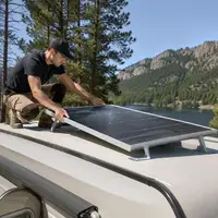 Panneau solaire monocristallin, 2 pièces, 895 x 580 x 30 mm, connecteur MC4, cadre en aluminium, indice de protection IP65, pour installation hors réseau, idéal pour caravanes, bateaux et véhicules de loisirs. 2