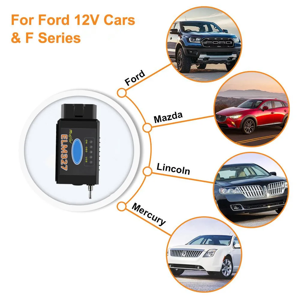 ELM327 V1.5 Switch MS/HS-CAN PIC18F25K80 FORScan For Ford/Mazda Code Reader Bluetooth/WIFI Hidden Function Programming Elmconfig 5