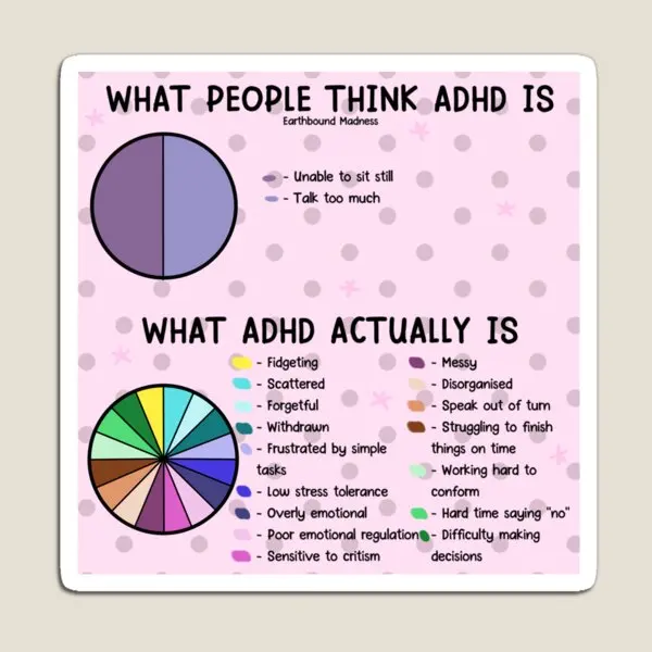 다채로운 Adhd Information 자석 스티커로 맞춤 장식
