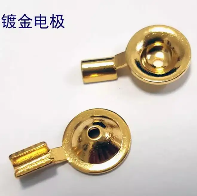 Conector de Eletrodo Banhado a Ouro Diâmetro 1cm e Comprimento Total 1.6cm