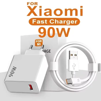 Carregador rápido Xiaomi 90W com cabo USB-C e plugue EU