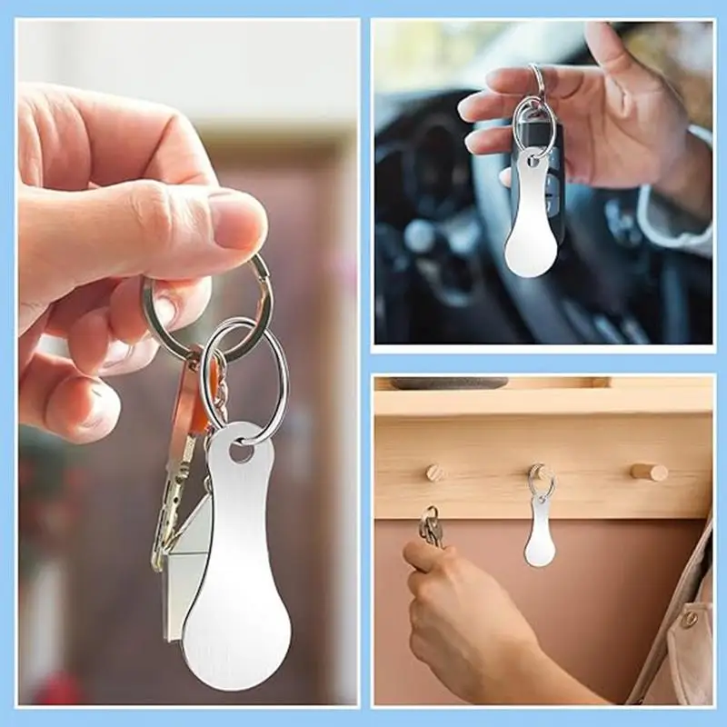 Shopping Cart Tokens Trolley Unlock Release Key Cart Keychain Anti-Lost Key Ring Quarter Keychain phone keychain phone number plate keychain for Shopping Carts