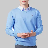 Men's Cashmere Warm Pullovers Sweater V Neck Knit Autumn Winter Fit Tops Male Wool Knitwear Jumpers Bottoming shirt Plus Size 2