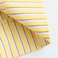 KONDALA Yellow Striped Print Women Suit V Neck Long Sleeve Loose Shirts+High Waist Wide Leg Pants Fashion 2025 Spring Autumn Set - Image 5