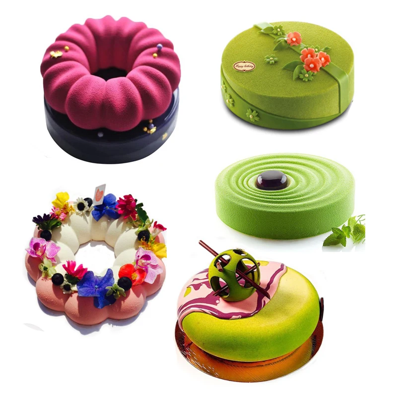 Round Corrugated Big Flower Mousse Cake Mold Taiji Design Silicone Mold for DIY Chocola... - SKU RCMM1913 - UGI Packaging
