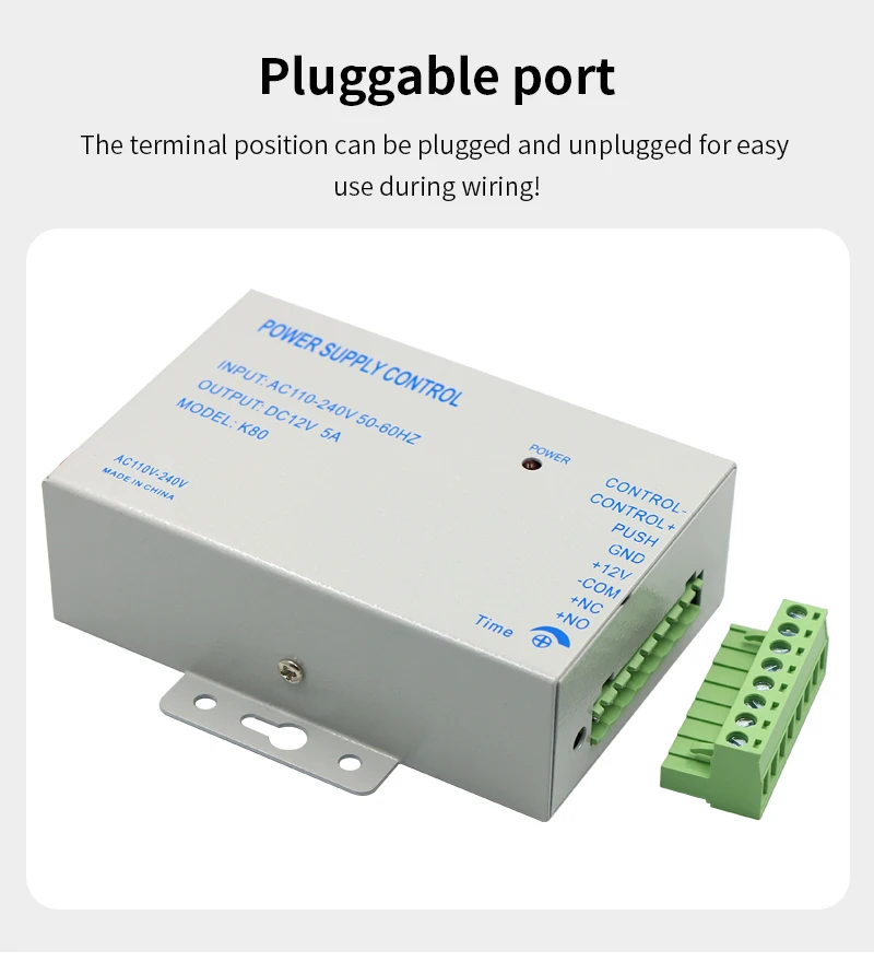 DC12V Access Control Power Supply Ture 5A 3A Output AC110V-240V Input Power Sour