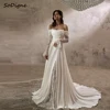 SoDigne A-line Beach Wedding Dresses Off Shoulder Satin/Lace Bridal Dress 2025 Long Wedding Gown Robe De Mairee ﻿Customized ﻿ 1