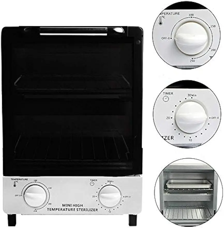 Soiiw 12L 110V Mini High Temperature Metal Tool Cabinet Nail Art Salon Portable Tool Manicure Nail Tool two layers 2