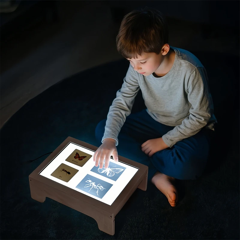 Montessori-Tischtafel lassen Objekte fluoreszenzenzenz lebendig und den Nachtlichtmodus des beweglichen Lichtempfindlichen – Detail 1