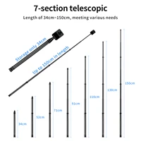 Extendable 1.5M/3M Invisible Carbon Fiber Monopod Selfie Stick 360 BallHead for DJI Osmo 360 Panoramic Insta360 X5 GoPro Camera - Image 4