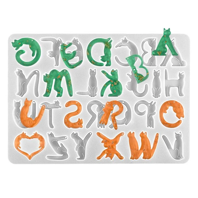 Silicone Alphabet Resin molds, Digital Alphabet Jewelry, Silicone Resin  molds, Chocolate Alphabet molds, for DIY Craft Casting.