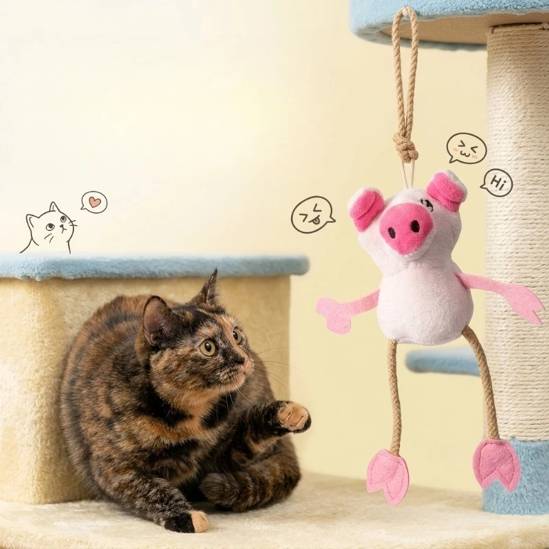 Interactive Plush Pig Squeak Toy for Pets - Chew & Teething Aid