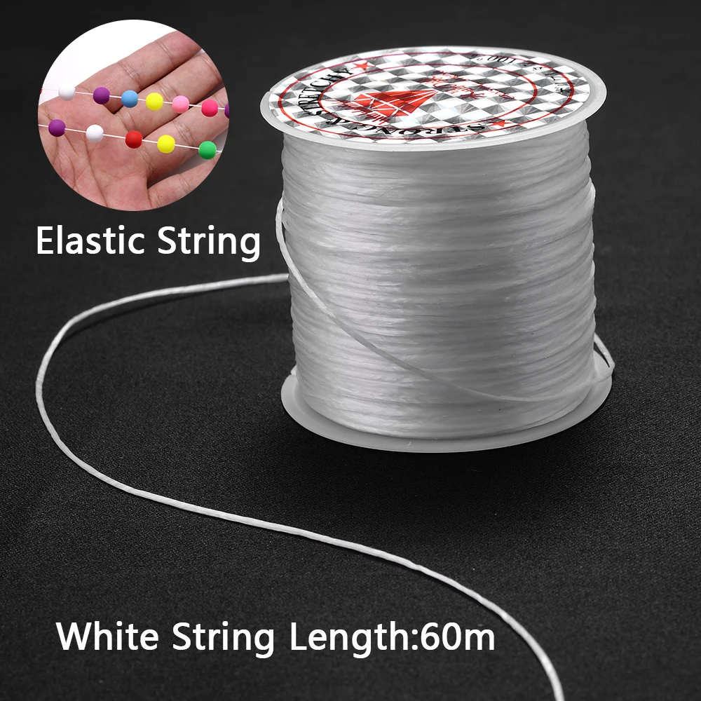 8/60 미터/롤 0.8/0.3mm 팔찌 스트레치 스레드 목걸이에 대 한 강력한 탄성 크리스탈 구슬 코드 Diy 쥬얼리 코드 라인 만들기