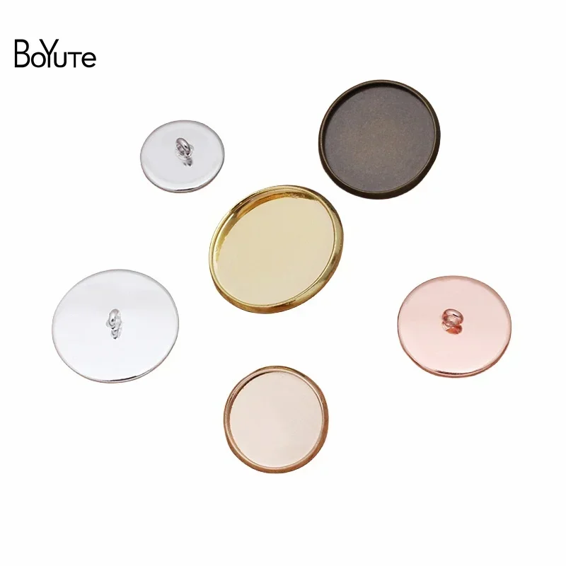 

BoYuTe (100 Pieces/Lot) Round 12-14-16-18-20MM Cabochon Base Blank Button Settings Metal Brass Diy Handmade Jewerly Accessories