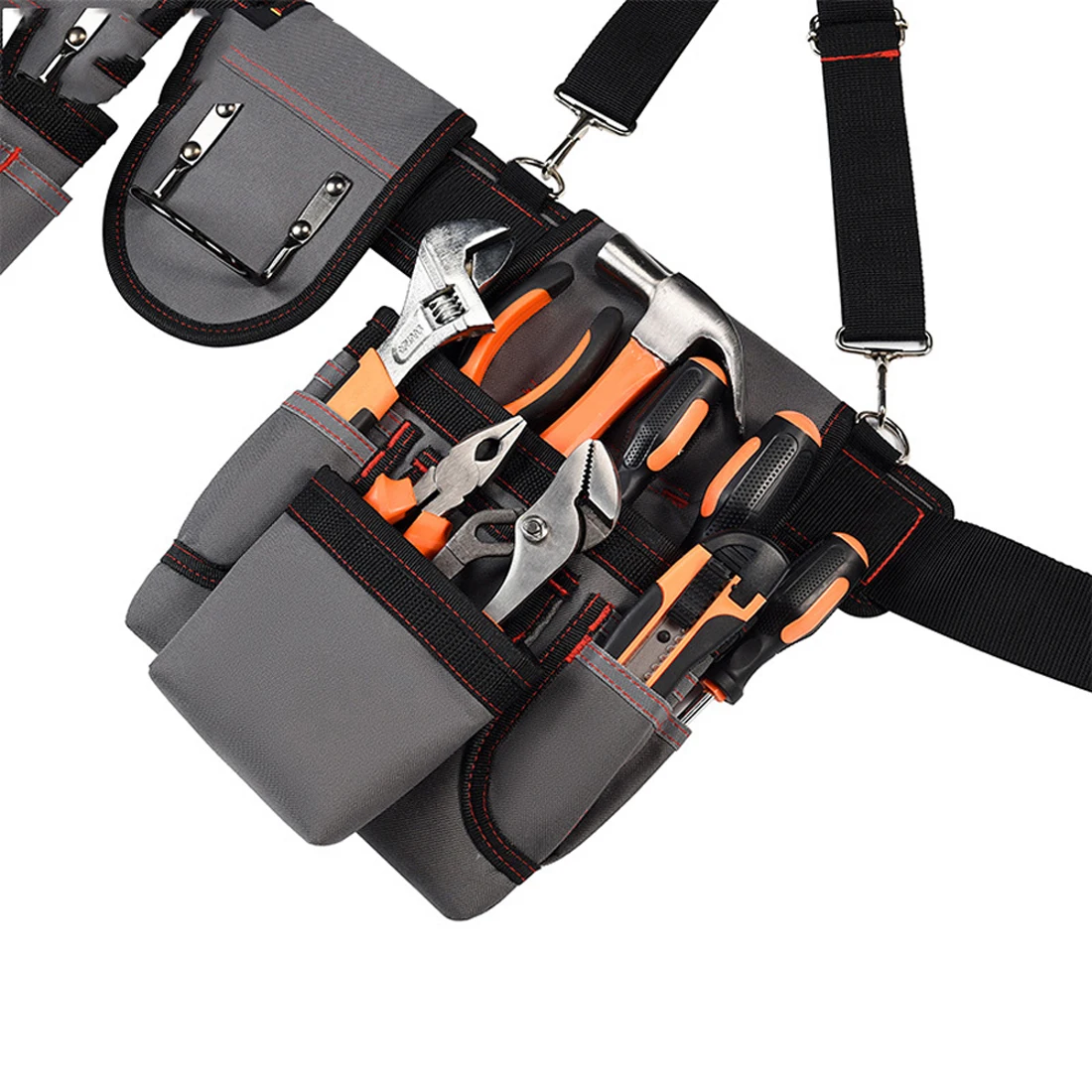 Cintura Porta Attrezzi, Cintura Porta Attrezzi Stile Zaino, Borsa Porta Attrezzi Combinata, Attrezzatura Multifunzionale, Borsa Portatile, Cassetta degli Attrezzi Domestica - immagine 5
