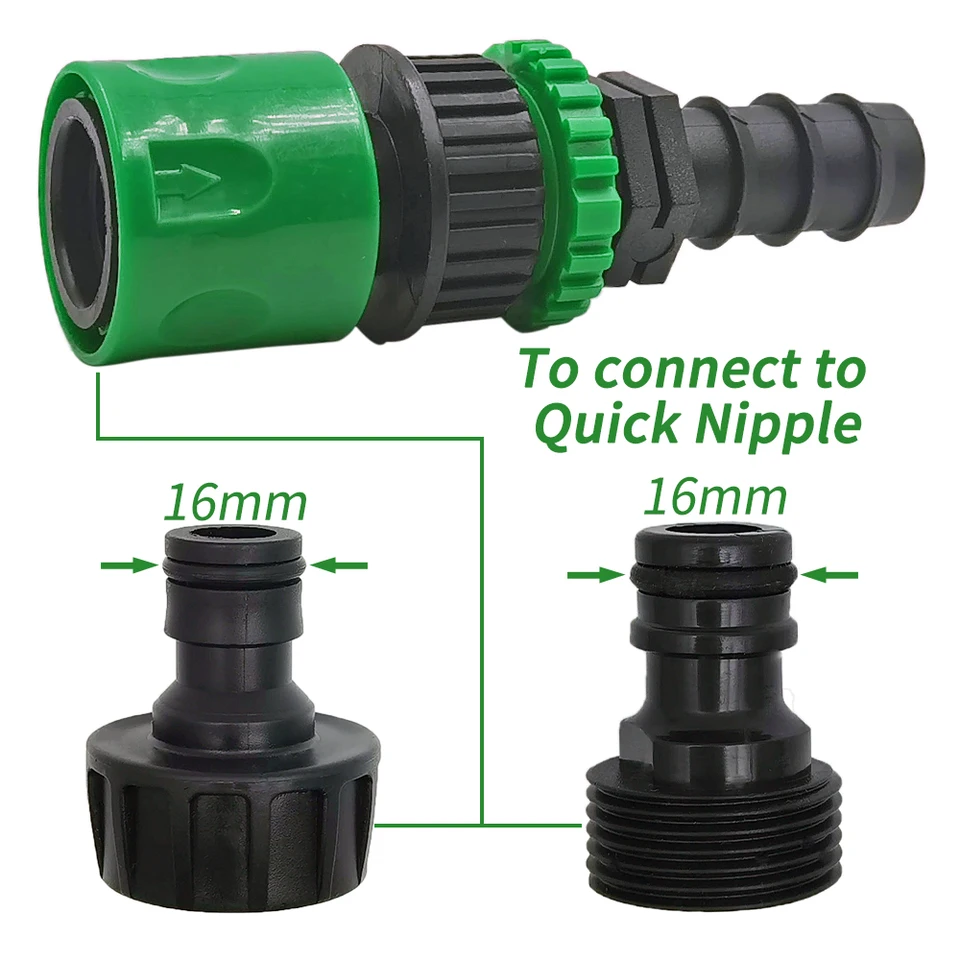 Fdit 2 Pezzi Connettori Rapidi Per Tubo Da Giardino - Attacco Maschio G3/4 In ABS - Adattatori Per Irrigatori E Sprinkler