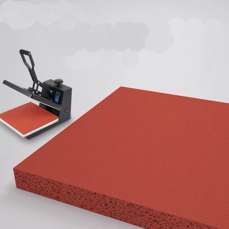 Tappetino Termoisolante In Silicone Rosso Per Pressa A Caldo, Resistente Alte Temperature, 15x15x0.8 Cm, Per Trasferimento Su Magliette