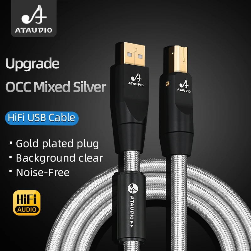 Cable de Audio USB para DAC, actualización de Hifi, tipo A tipo B, A-C,C-B, C-C, OCC blindado