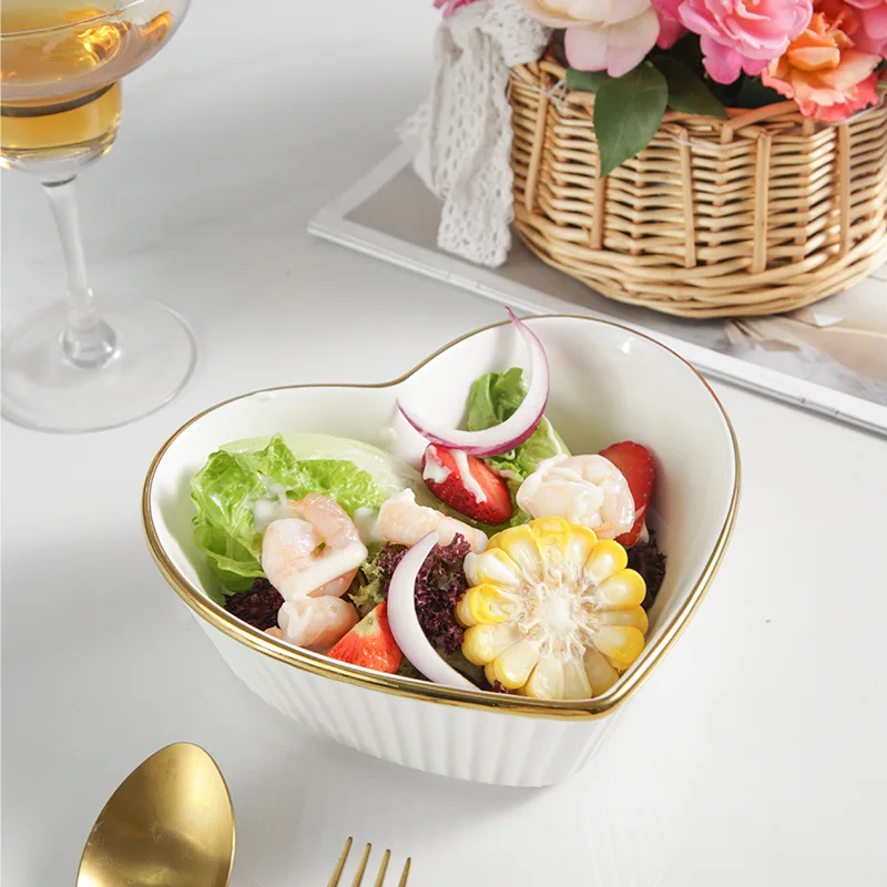 Ceramic Bowl Fruit Salad Plate Breakfast Dessert Pasta Kitchen Utensils