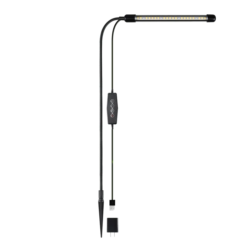

AT14 Grow Light For Indoor Plants Growing, 6000K Full Spectrum Gooseneck Plant Lamp For Seedings Succulents Plants US Plug