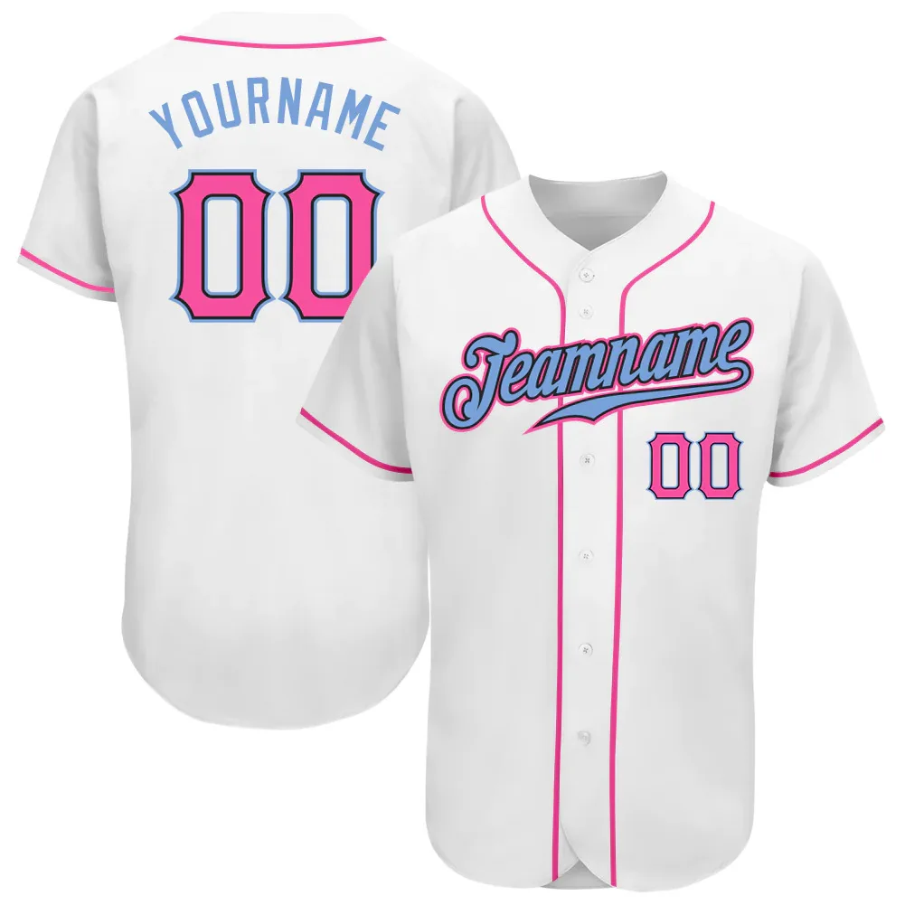 Pink White Color Vintage Custom Baseball Jersey Shirt 3D Printed for Men and Women Shirt Sport Unisex Tops