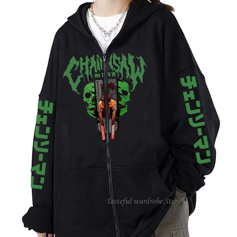 

Anime Chainsaw Man Hoodies Unisex Zipper Hip Hop Coats Clothes Oversized Streetwear Manga Cosplay Zip Up Men's Fleece Jackets