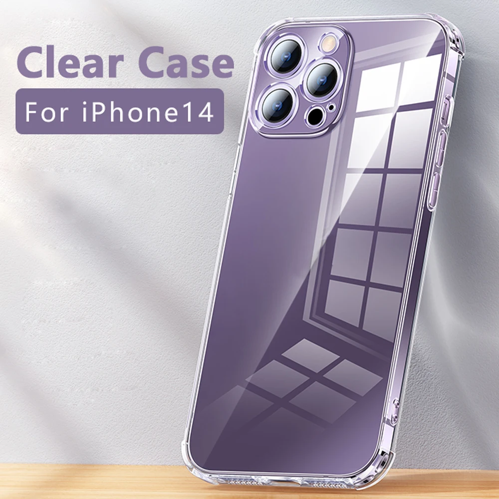 

Anti-knock Transparent TPU Case For iPhone 14 Pro Max Airbag Clear Silicon Shockproof Cover For iPhone 13 Mini Capa Accessories