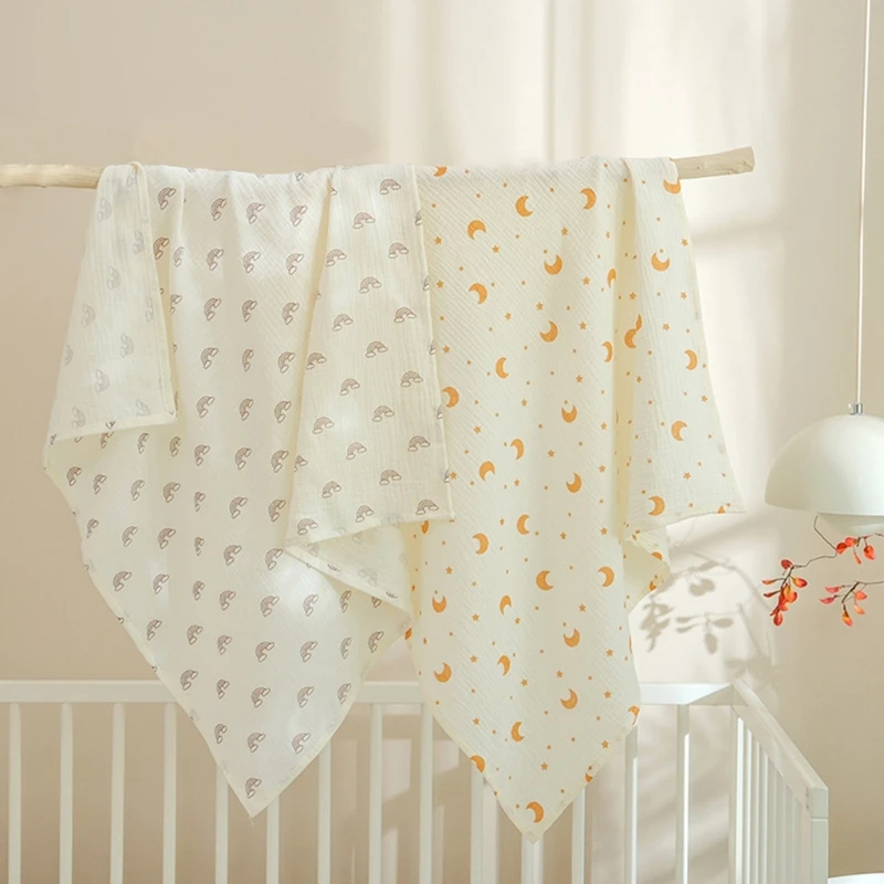 

Skin-friendly Muslin Swaddles Blanket for Baby Floral Print Design Small Quilts 95*95cm Infants Bedding