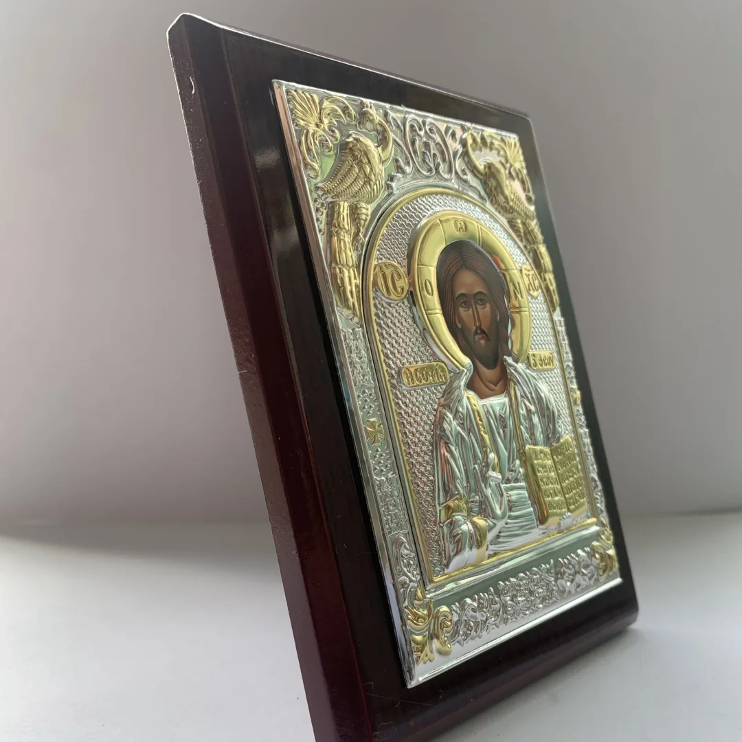 Orthodox Wooden Jesus & Mary Icon 2