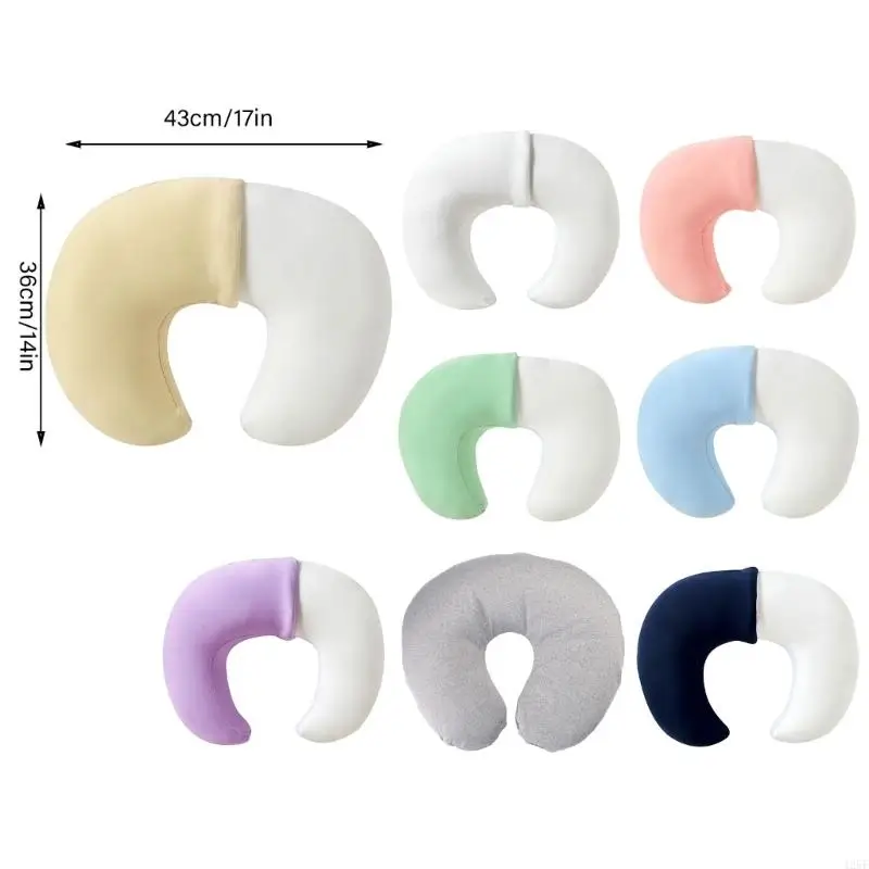 Baby Essential Head Support Cushion Pillow with Detachable Pillowcase Soft Pillow for Breastfeeding 425F