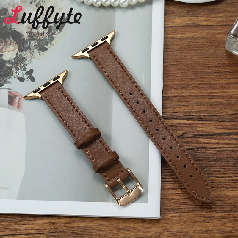 ตัวเลือกสินค้า สายนาฬิกาหนังนุ่มโรสโกลด์ สำหรับ Apple Watch หญิง
