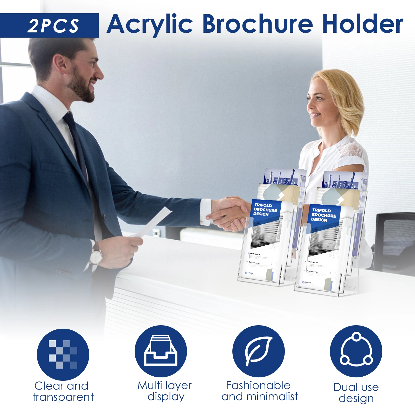 Clear Acrylic 3 5 Tier Brochure Holder Desk Display Stand