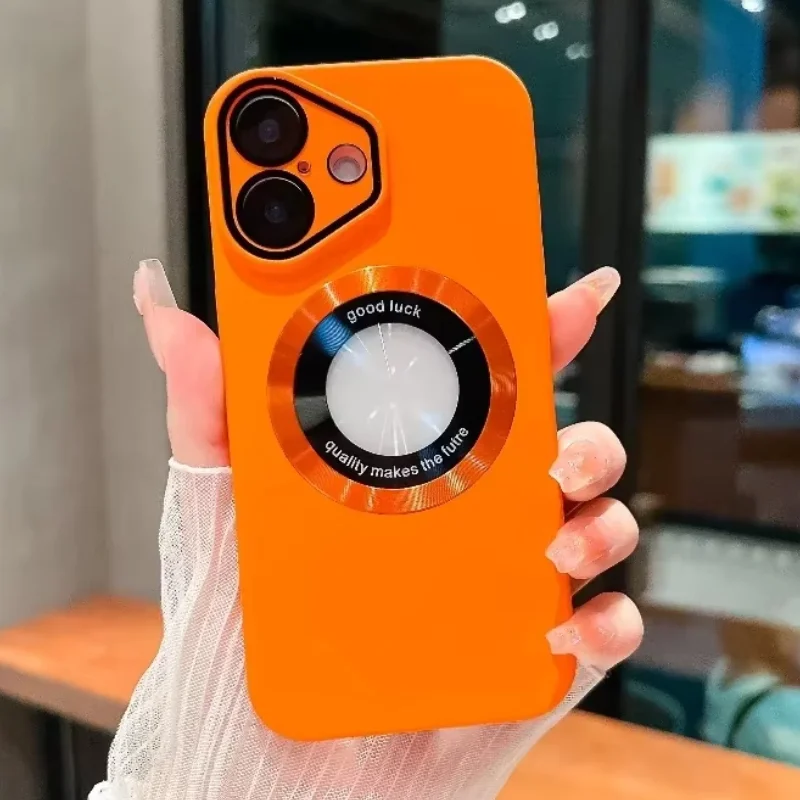 Luxury Magnetic Hard PC Phone Case with Wireless Charging and Lens Protection