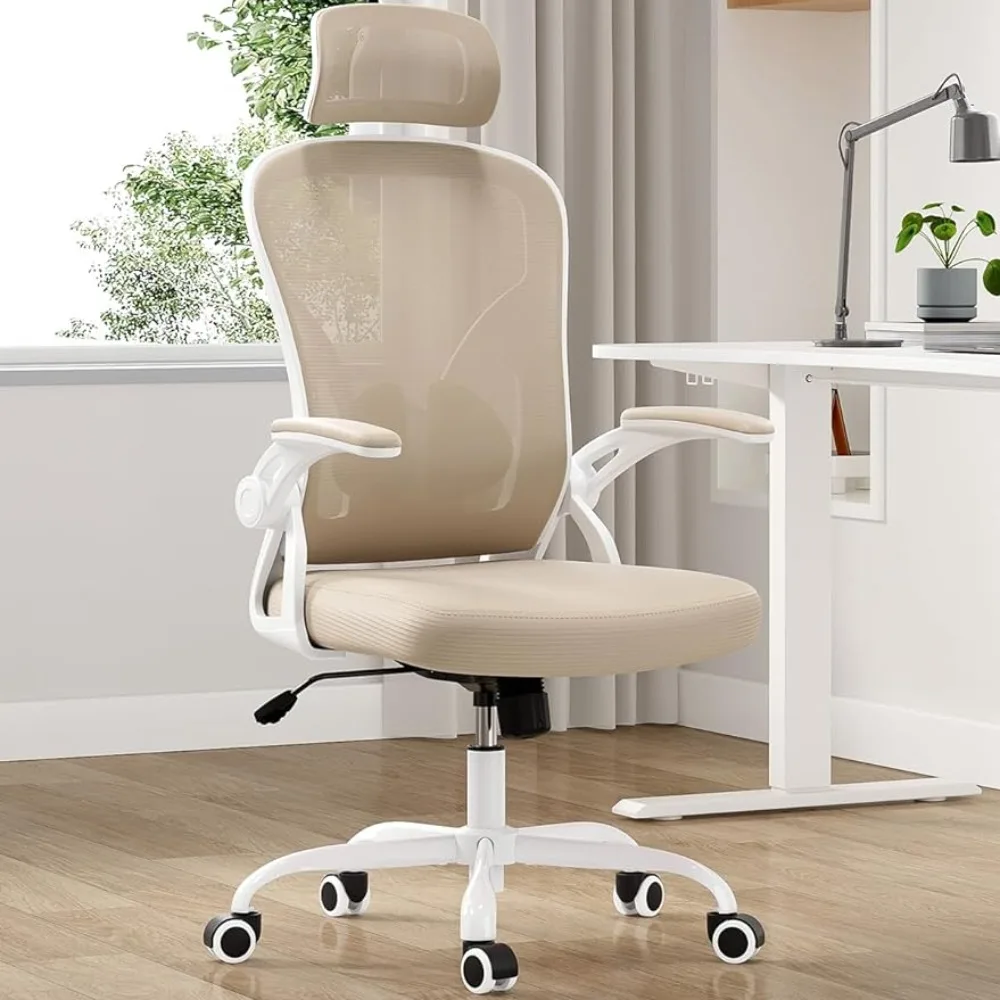 

Ergonomic Office Chair Armchair Mesh Office Desk Chair With Headrest Computer Gaming Wheels Furniture