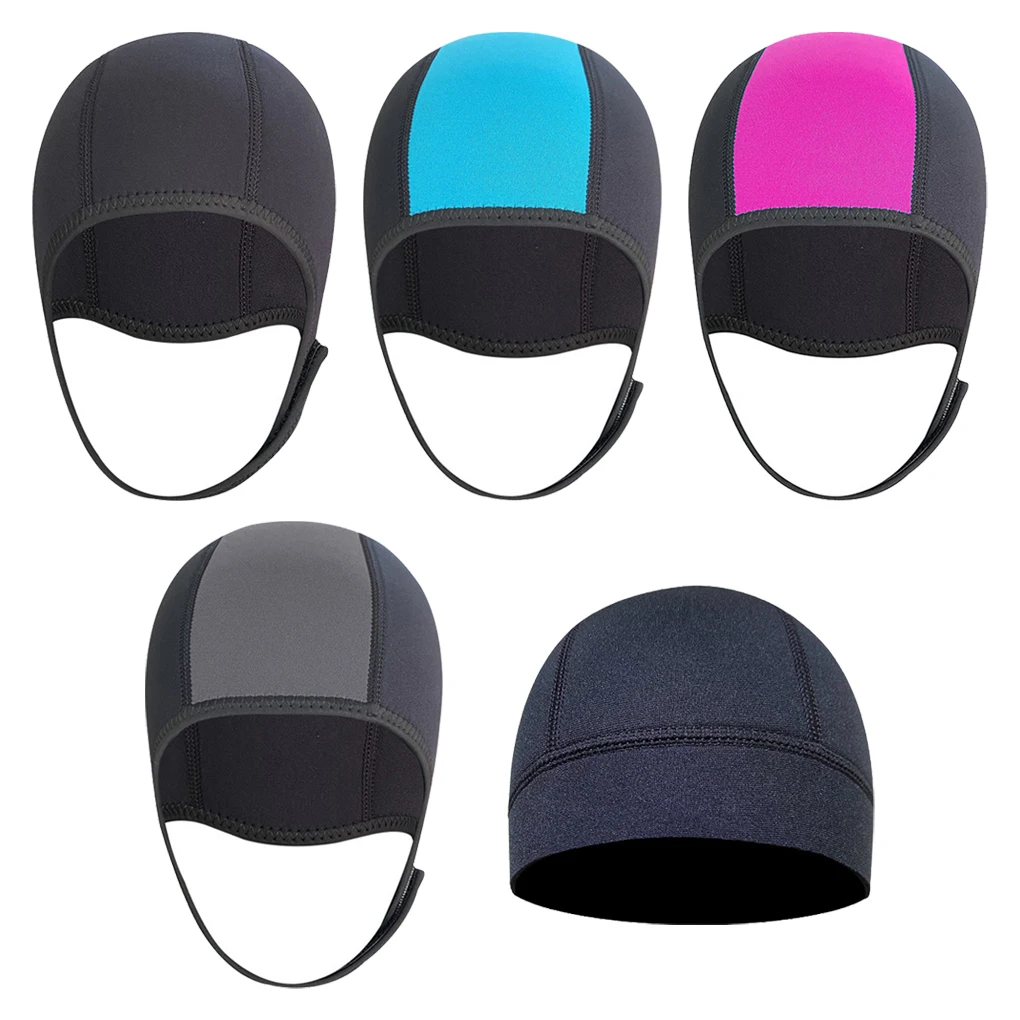 Neoprene 2 5mm Swim Thermal Hood Cap Waterproof Hat Swimwear Canoeing