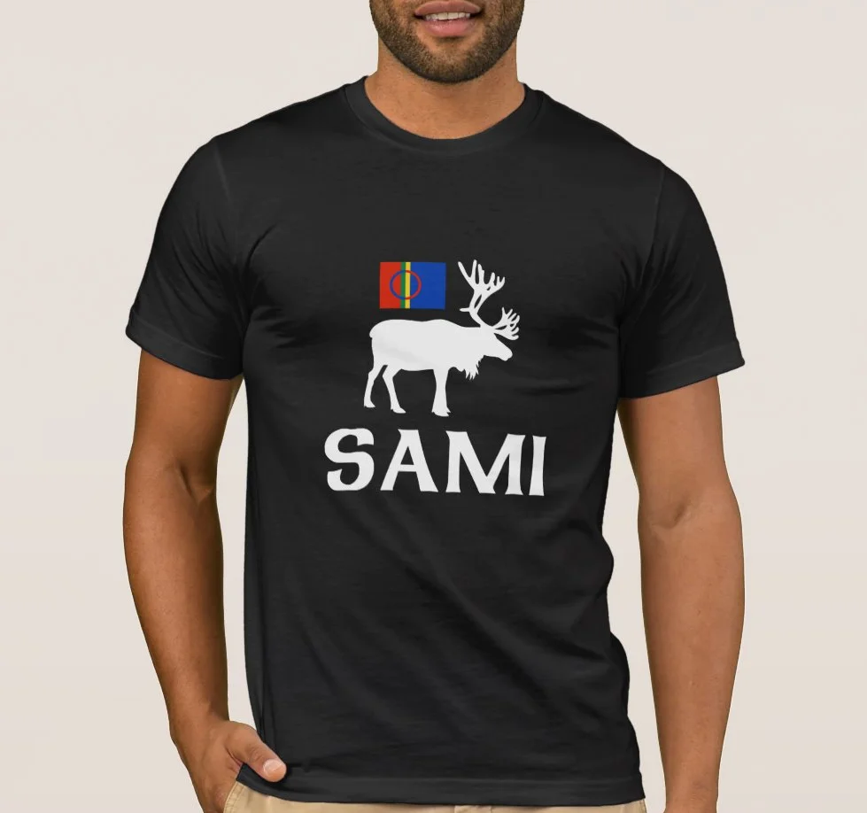 

The People of Eight Seasons. Sami Flag Elk T Shirt. 100% Cotton Short Sleeve O-Neck Casual T-shirts Loose Top New Size S-3XL