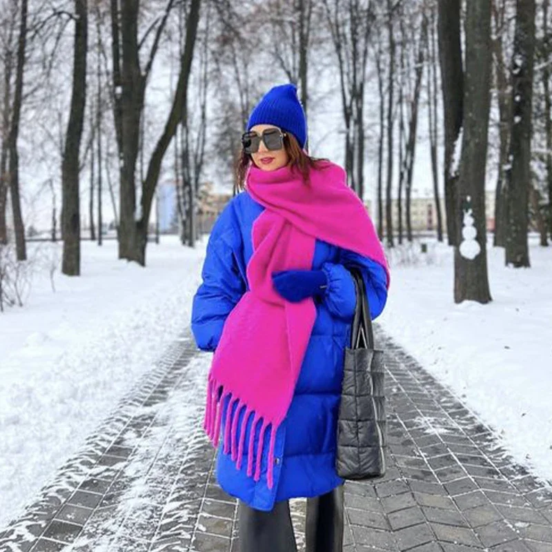 2025 Latest Women's Fall Winter Long Scarf Wool Red Green Christmas Scarf Style Warm Soft Chunky Wrap Shawl Scarves 6