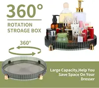 Makeup Perfume Organizer, 360° Rotating Vanity Storage Box Tray Spinning Cosmetics Organizer for Dresser Bathroom Countertop 1