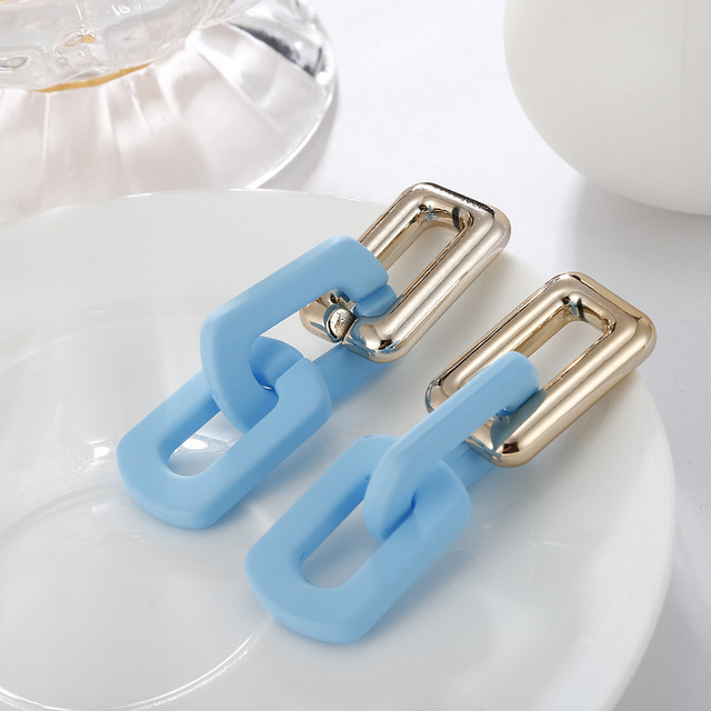 Simple Solid color Acrylic Chain Drop Earrings For Woman Fashion Korean exaggeration Big earrings Gift Jewelry  2022