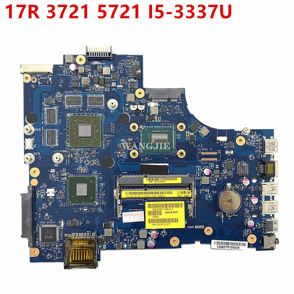

VAW10 LA-9105P For Dell inspiron 17R 3721 5721 Laptop Motherboard CN-0JXK18 0JXK18 JXK18 SR0XL I5-3337U CPU HD7600M GPU