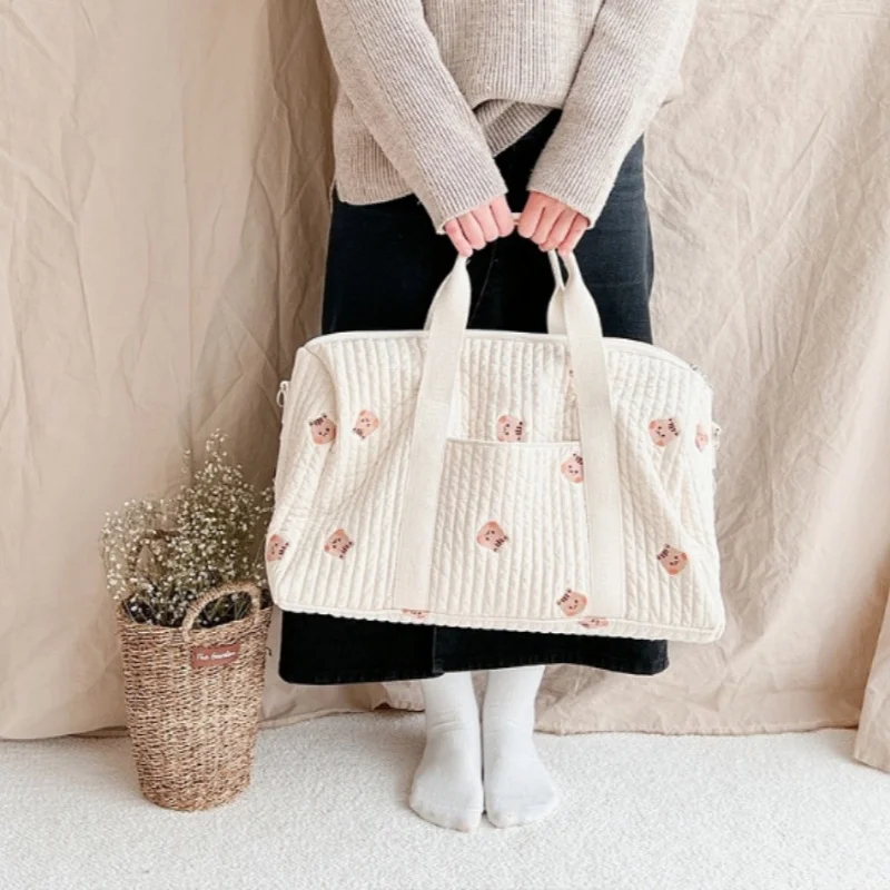 Embroidered Large Capacity Fashion Mommy Handbag - Multi-functional & Lightweight