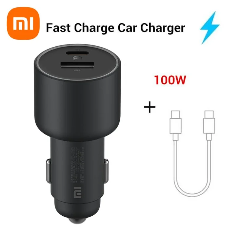 XiaomiCarCharger100WDualUSBFastChargingQCquickChargerAdapter